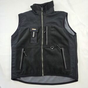 Blaklader Vest Mens Large Black Fleece Windproof Full Zip Workwear STABILA Logo